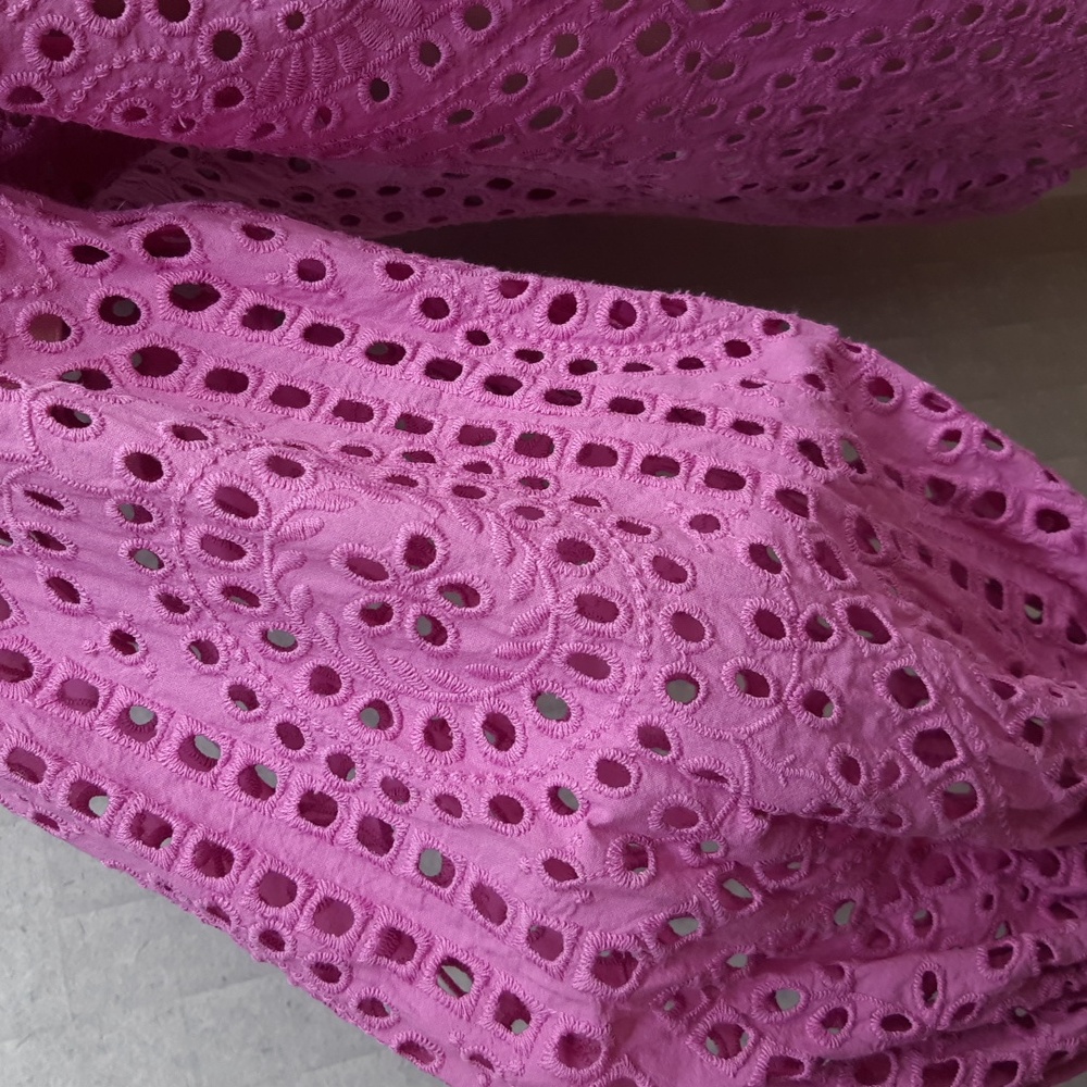 Chico's Magenta Open Eyelet Blouse - Picture 5 of 7